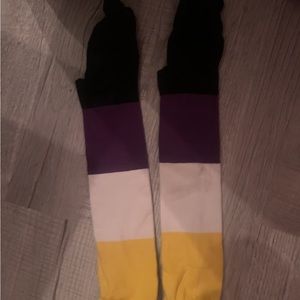 Non-Binary Flag Knee High Socks || Worn A Bit But Good Quality